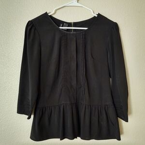 BLACK Peplum Boutique Blouse Size Small